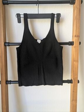 a new day Women's Black Ribbed V-Neck Tank